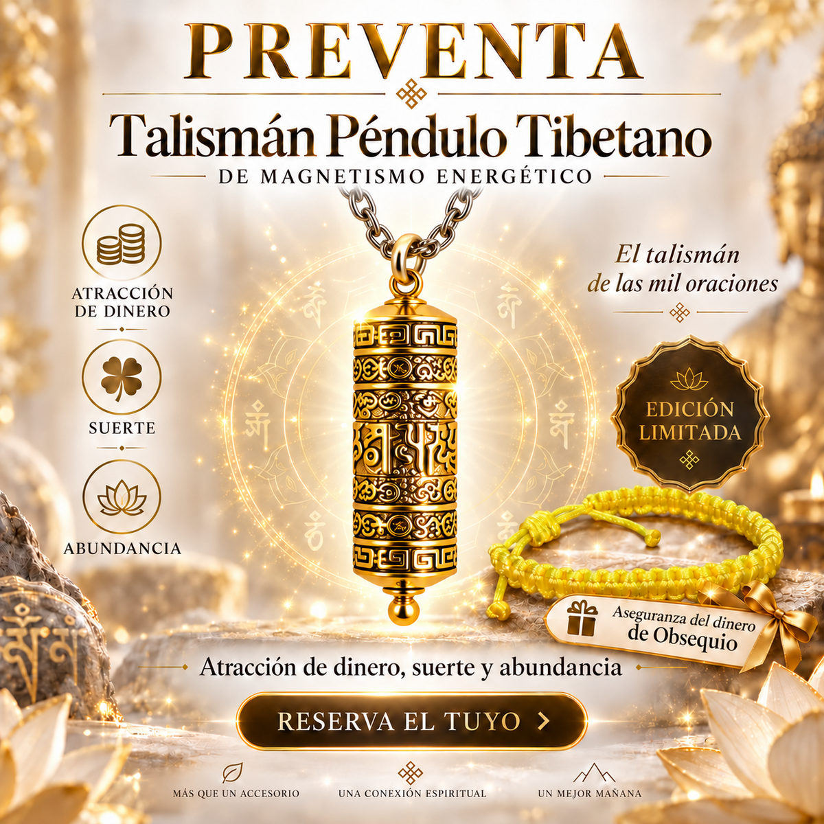 Talismán Péndulo Tibetano de Magnetismo Energético